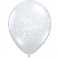 Diamond Clear Engagement Elegant Sparkles Balloons - 11" Latex