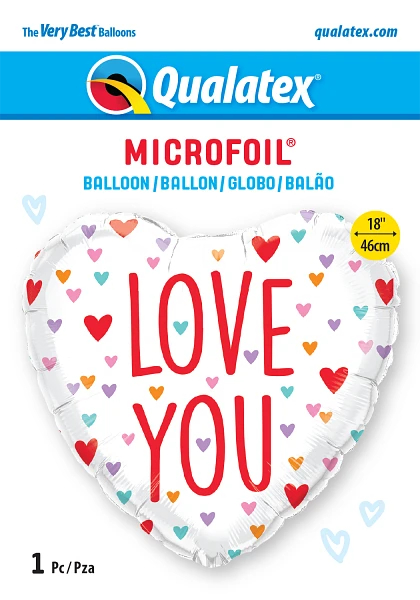 Love You Little Hearts Valentine Balloon - 18" Foil