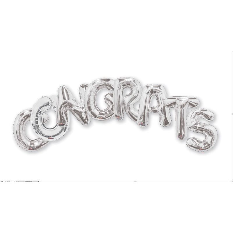 Balloon Bouquet Congrats Silver - 14" Foil
