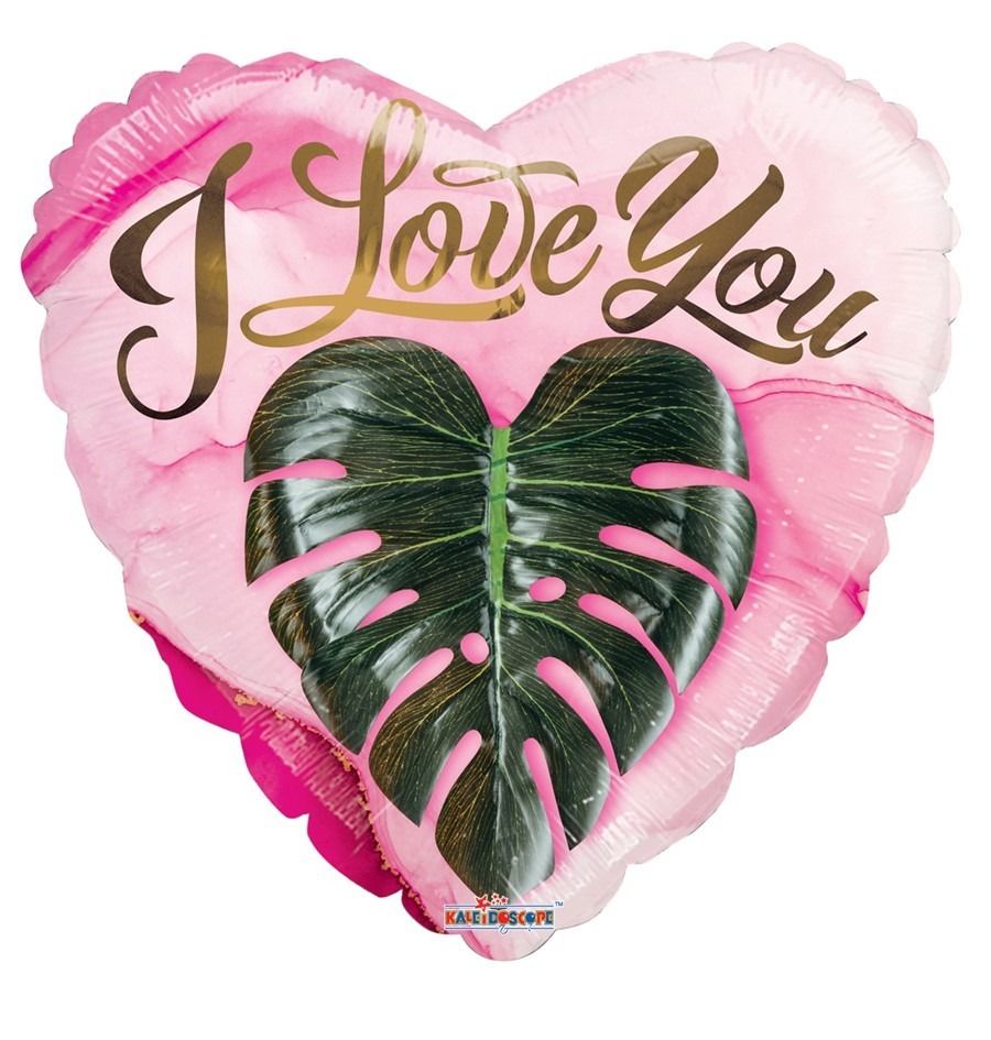 Love You Heart Leaf Eco Balloon - 18" Foil