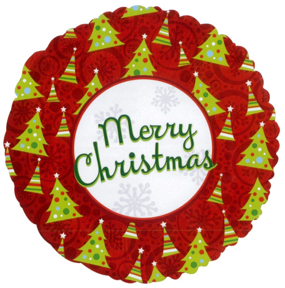 Merry Christmas Tree Balloon - Foil 18"
