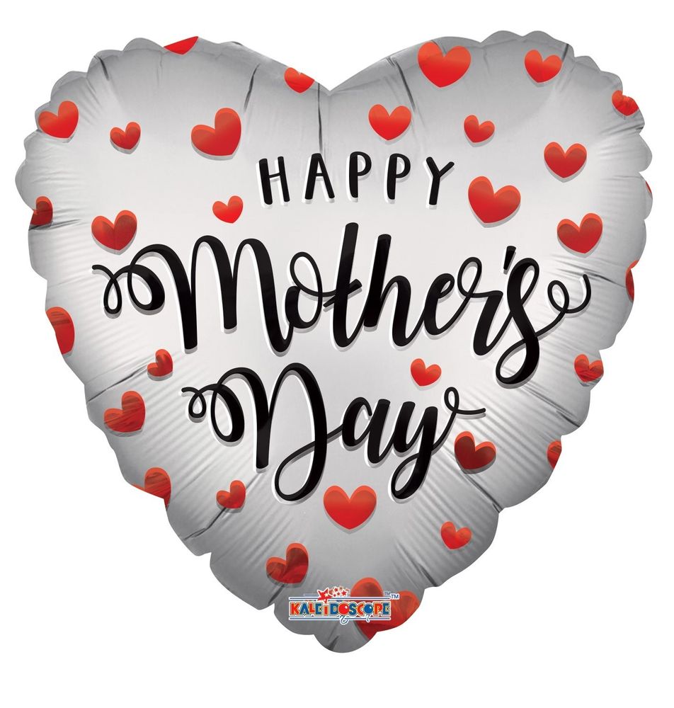 Happy Mothers Day Matt Heart Balloon - 18" Foil