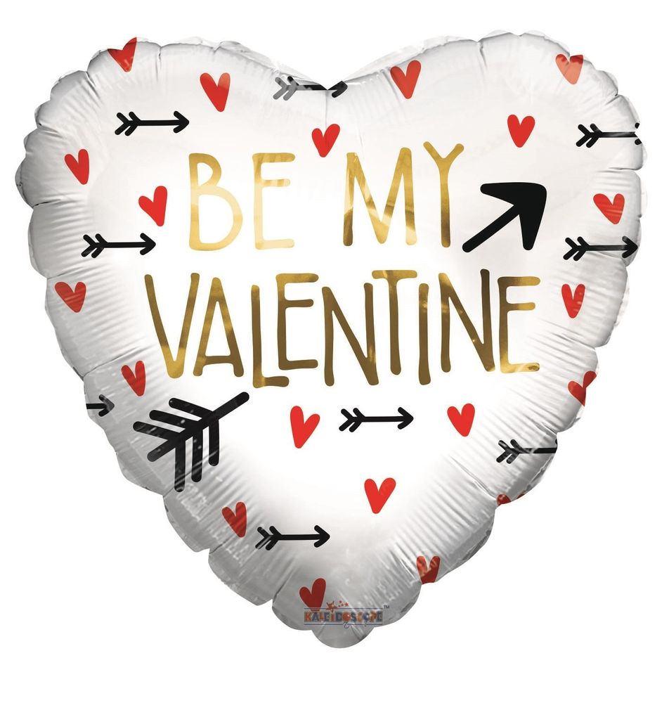 Be My Valentines Day Hearts & Arrows ECO Balloon - 18" Foil
