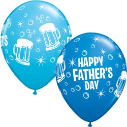BEER MUG FATHER'S DAY ROBIN'S EGG BLUE & DARK BLUE 11" Balloon - Latex (25ct)