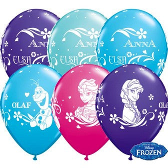 Frozen Anna, Elsa & Olaf Balloons - 11" Latex (25ct)