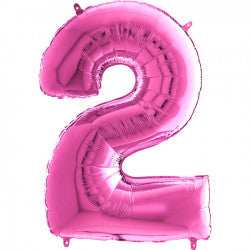 Fuchsia Number 2 Balloon - 26" Foil