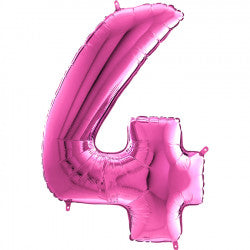 Fuchsia Number 4 Balloon - 26" Foil