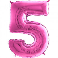 Fuchsia Number 5 Balloon - 26" Foil