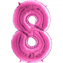 Fuchsia Number 8 Balloon - 26" Foil