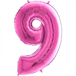 Fuchsia Number 9 Balloon - 26" Foil