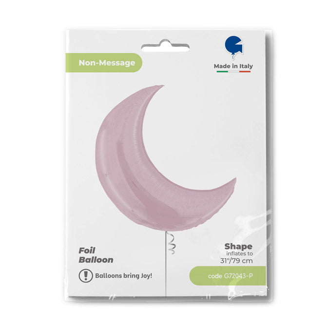 Pastel Pink Moon Supershape Balloon - 31" Foil