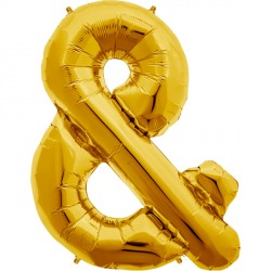 Gold '&' Symbol Balloon - 16" Foil