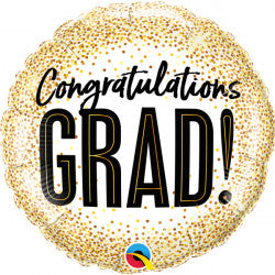 Gold Glitter Dots Grad Balloon - 18" Foil