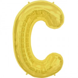 Gold Letter 'C' Balloon – 16" Foil