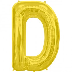 Gold Letter 'D' Balloon – 16" Foil