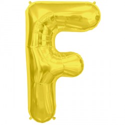 Gold Letter 'F' Balloon – 16" Foil