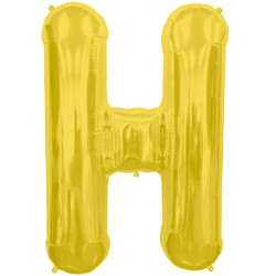Gold Letter 'H' Balloon – 16" Foil