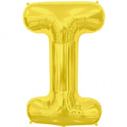 Gold Letter 'I' Balloon – 16" Foil