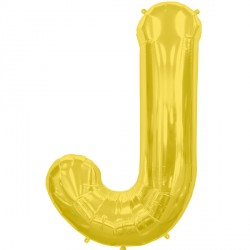 Gold Letter 'J' Balloon – 16" Foil