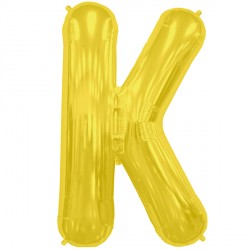 Gold Letter 'K' Balloon – 16" Foil