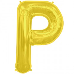 Gold Letter 'P' Balloon – 16" Foil
