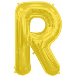 Gold Letter 'R' Balloon – 16" Foil