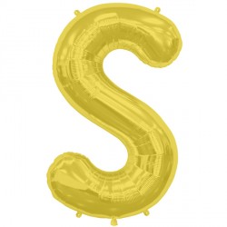 Gold Letter 'S' Balloon – 16 Foil