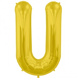 Gold Letter 'U' Balloon – 16" Foil
