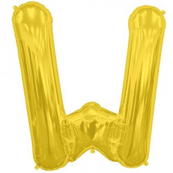 Gold Letter 'W' Balloon – 16" Foil