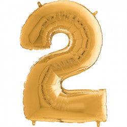 Gold Number 2 Balloon - 26" Foil