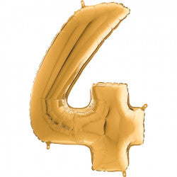 Gold Number 4 Balloon - 26" Foil
