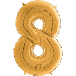 Gold Number 8 Balloon - 26" Foil
