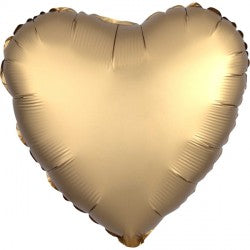 Gold Satin Luxe Heart Balloon - 18″ Foil