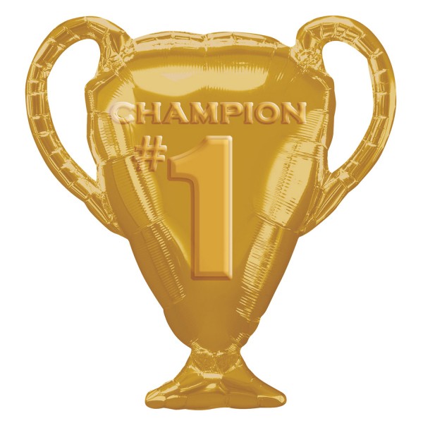 Gold Trophy Champion No.1 Shape Balloon - Foil 25" x 28"