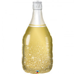 Golden Bubbly Wine Bottle Balloon - 39" Foil
