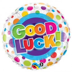 Good Luck Colourful Dots Round Balloon - 18" Foil