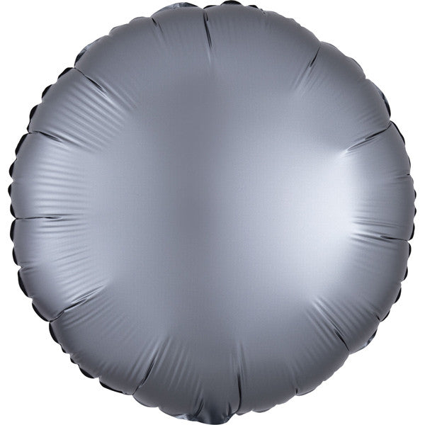 Graphite Satin Luxe Round Balloon - 18" Foil