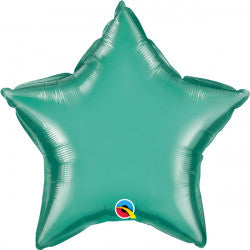 Green Chrome Star Balloon - 20" Foil UnPackaged