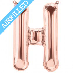 Rose Gold Letter 'H' Balloon - 16" Foil