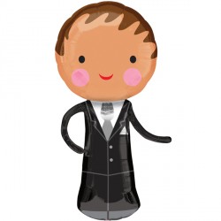 Handsome Groom Supershape Balloon - Foil 19" x 40" / 48cm x 101cm