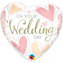 On Your Wedding Day Hearts - 18" Foil