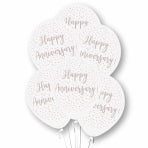 Happy Anniversary Latex Balloons 11"/27.5cm - 1 PKG/6