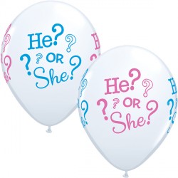 White He? Or She? Balloons - 11" Latex (25ct)