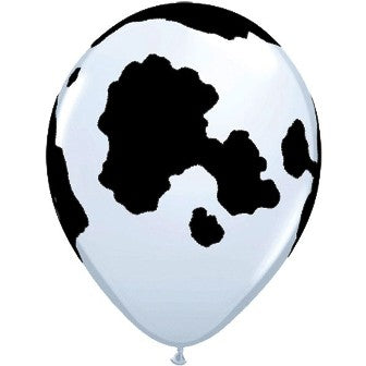White Holstein Cow Balloon - 11" Latex (50ct)