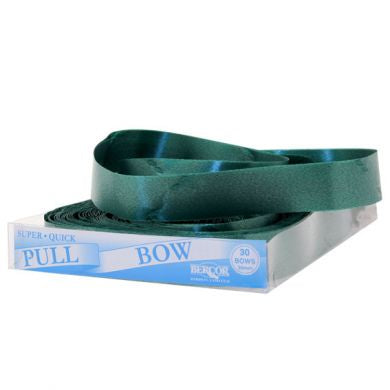 Hunter Green Flora Charm Pullbows - 30mm (30ct)