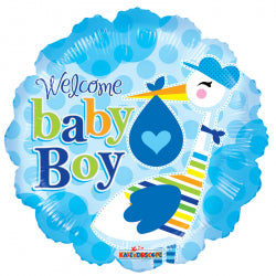 Baby Boy Stork Balloon - 18" Foil