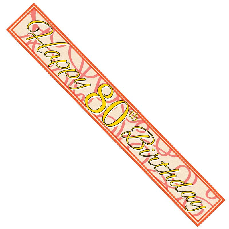 Unisex 80th Birthday Banner - 2.6m (6ct)