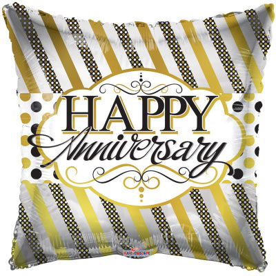 Anniversary Lines & Dots Balloon - 18" Foil