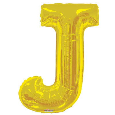Gold Letter 'J' Balloon - 34" Foil