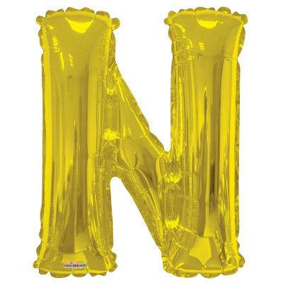 Gold Letter 'N' Balloon - 34" Foil